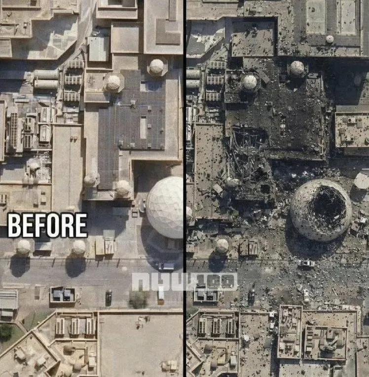 伊朗除了摧毁卡塔尔的美军“铺路爪”战略预警雷达之外，还摧毁了位于卡塔尔阿尔达夫拉