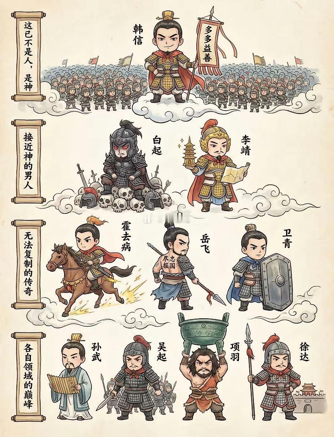 “盘点古代十大名将：一个比一个牛逼，看完直呼这才是真正的顶级战力天花板！”