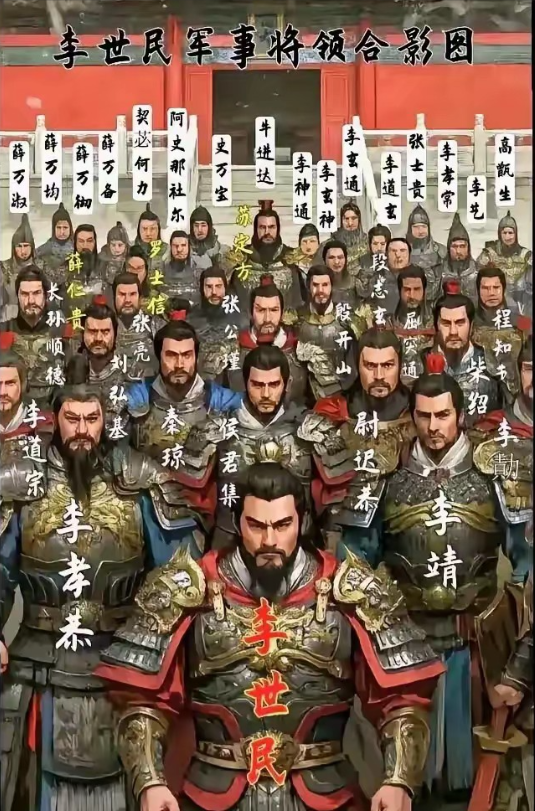 唐初名将如云，和明初很像。然而明朝武将朱元璋杀光，剩下的朱棣杀一半，最后明英宗杀