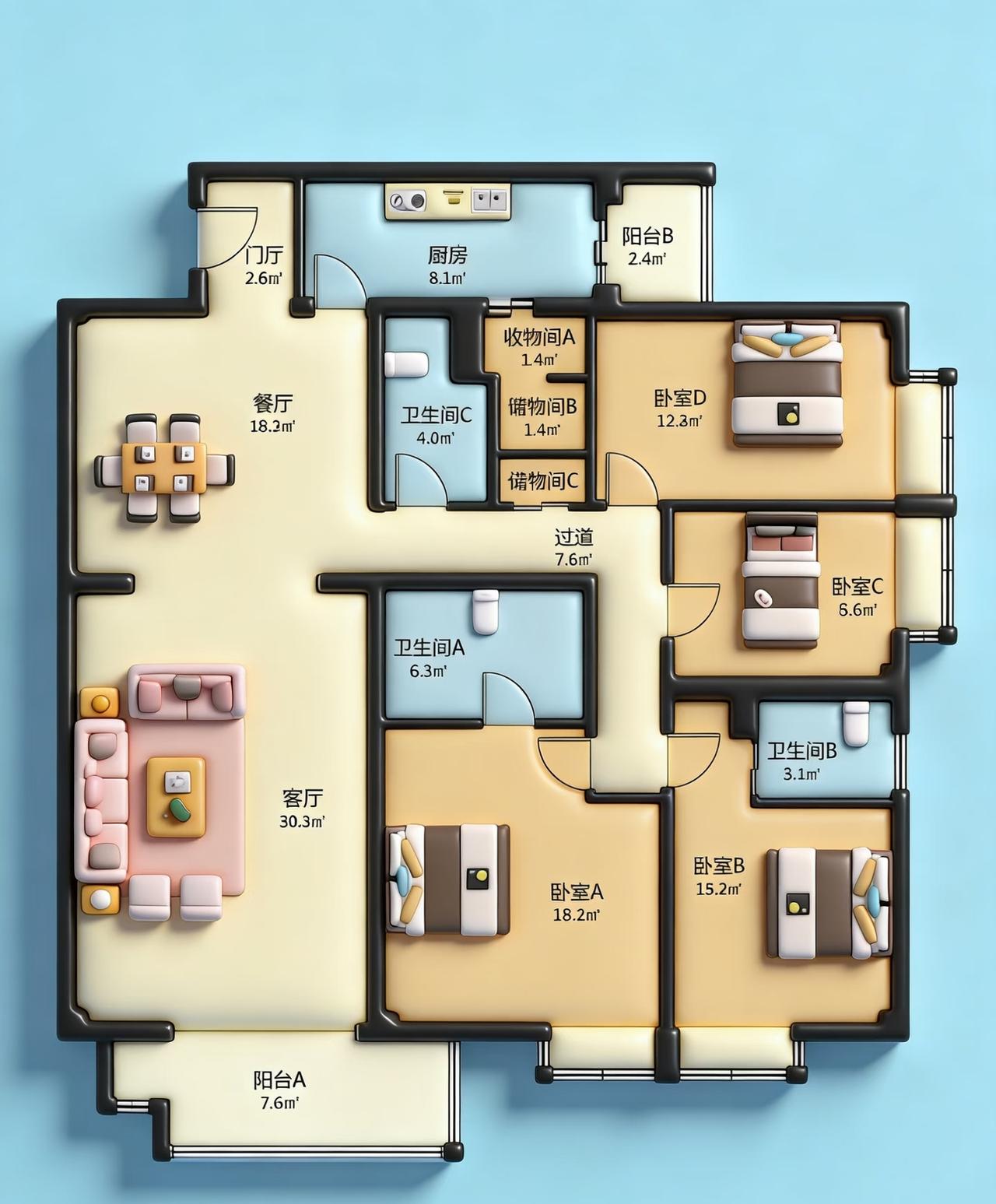 200平，理想的房子