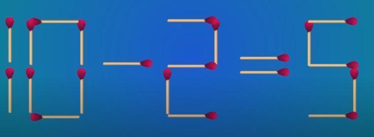 想让“10-2=5”通过移动一根火柴变正确？核心是盯紧数字和符号的火