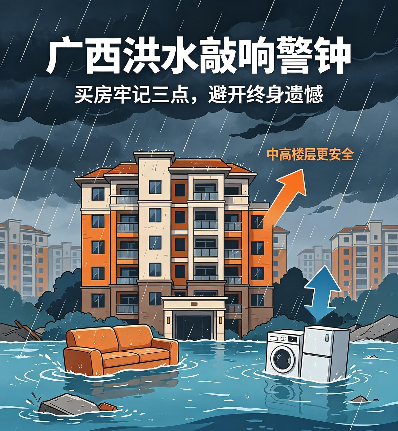 广西洪水敲响警钟！买房牢记三点，避开终身遗憾！！广西多地遭遇洪水，低层