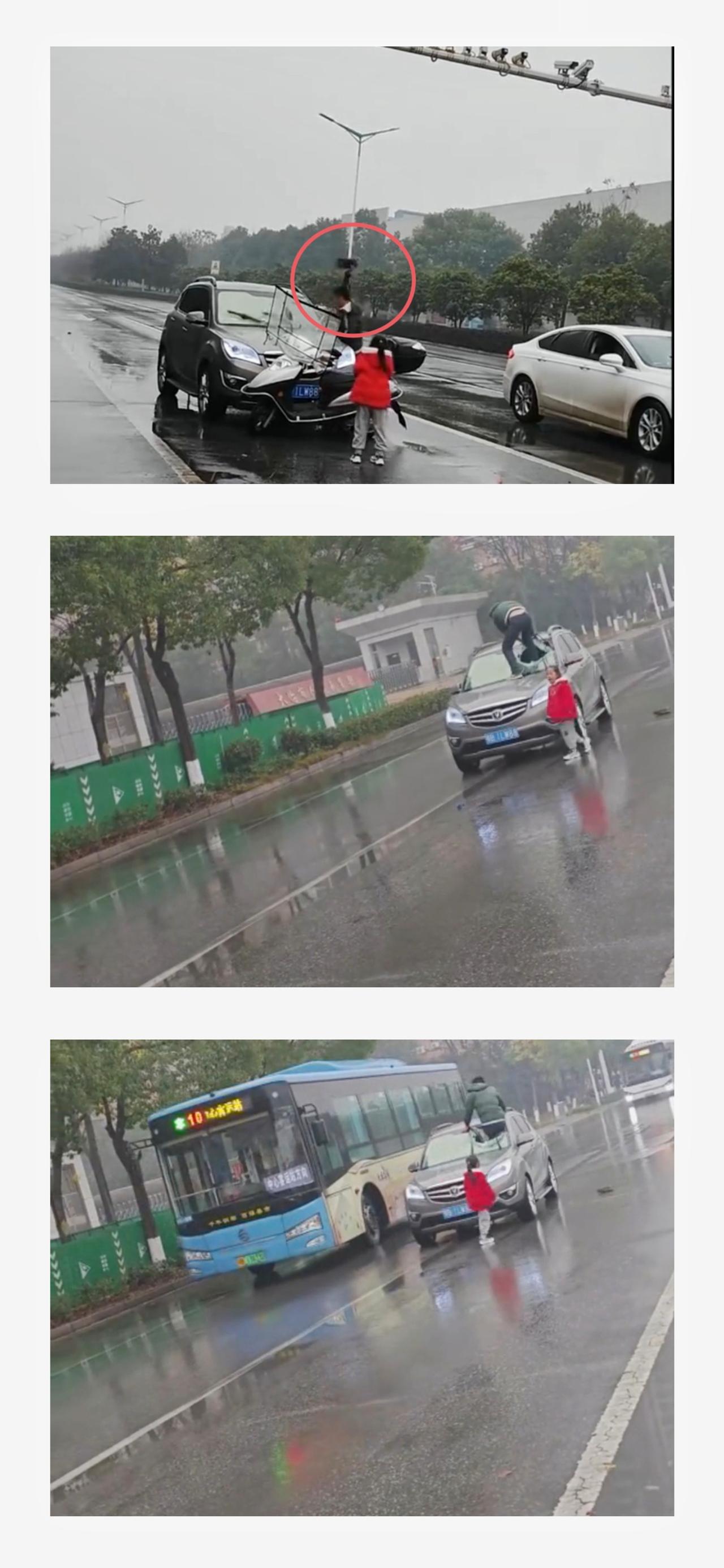 真相大白了！湖北大冶，男子拿砖头，狠砸一辆SUV挡风玻璃，4岁的女儿在一旁哭着喊