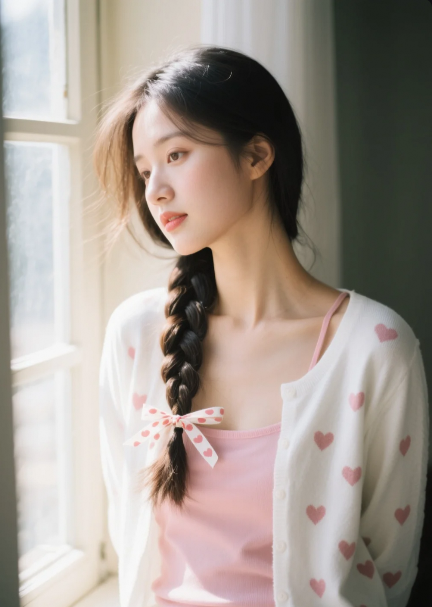 阳光落在她脸上，那一刻世界都安静了
