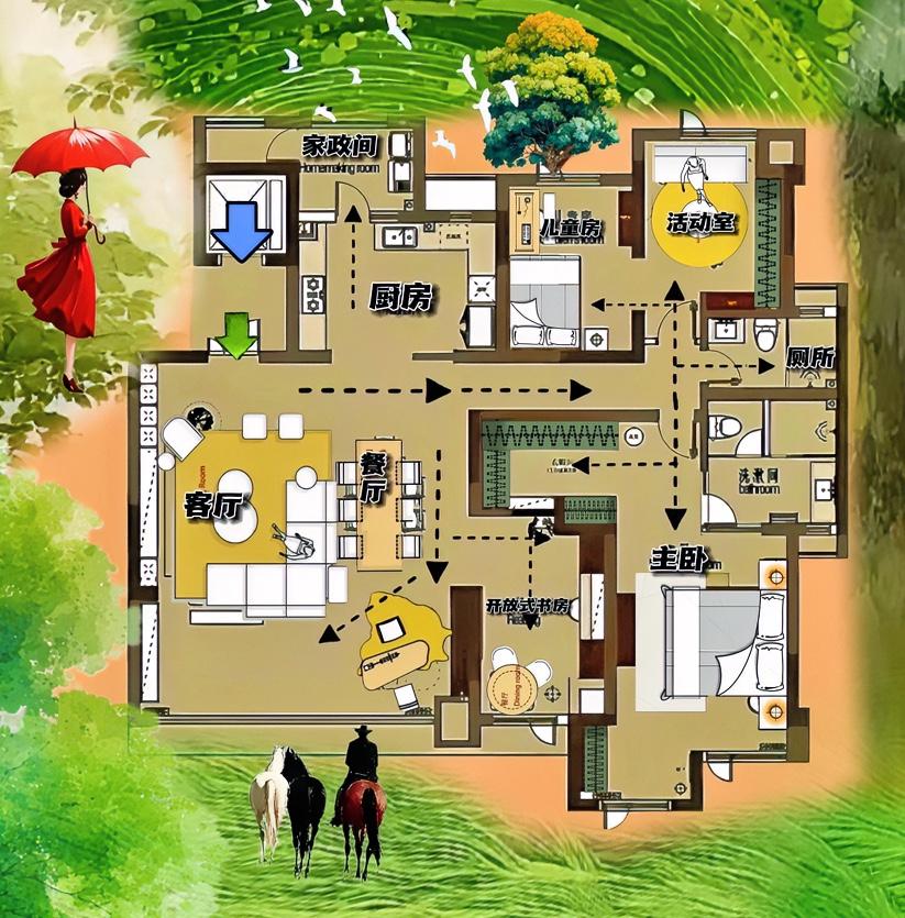 拼装房，简直到了出神入化的地步，163㎡这个赛道独一无二，首先是四居室变大两居，