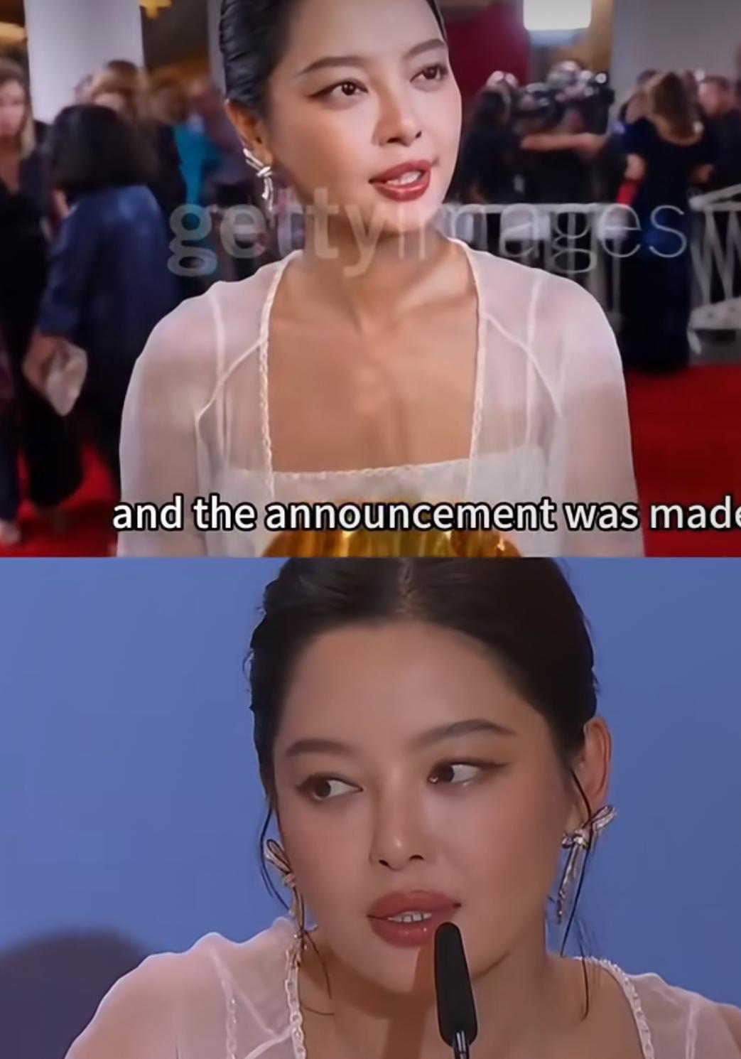 这是能播的吗咋没掐掉？面对纯英文采访，她心里一定说的是“啥玩意儿？”只是碍于
