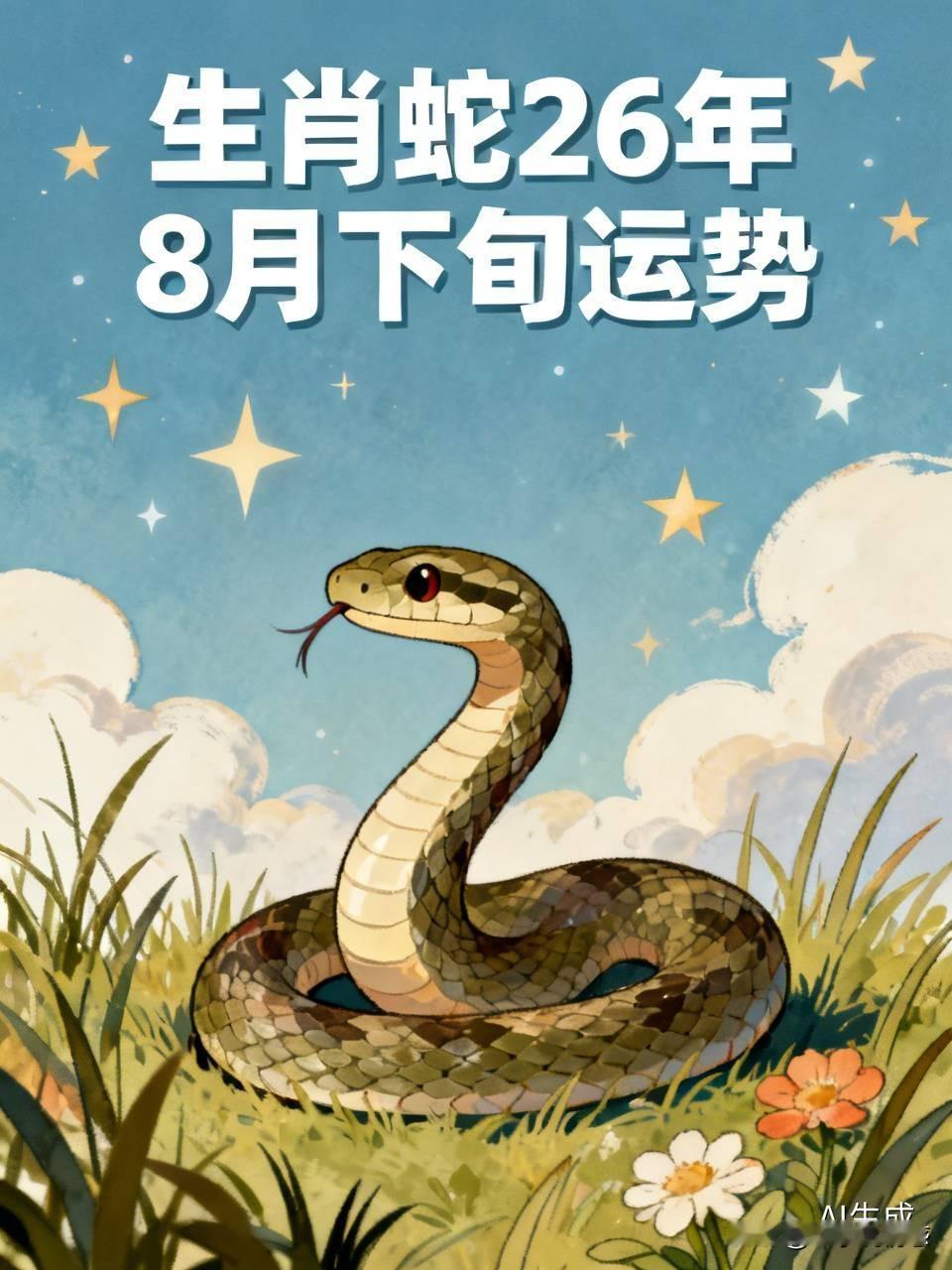 属蛇的朋友们，26年8月下旬运势有大变化！过去大家习惯自己扛事，工作难题一堆、财