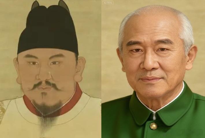 网上有人把古人画像改成现代人风格，试了下。图1-图3.明太祖朱元璋，明成祖朱棣和