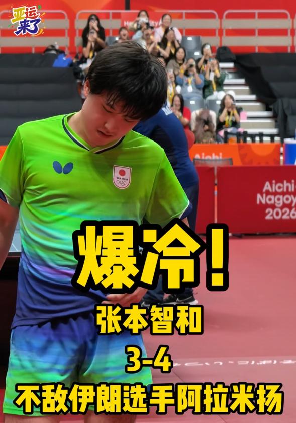 张本智和3:4输给阿拉米扬后，居然有人说：阿拉米扬发球遮挡了？其实张本智和与松