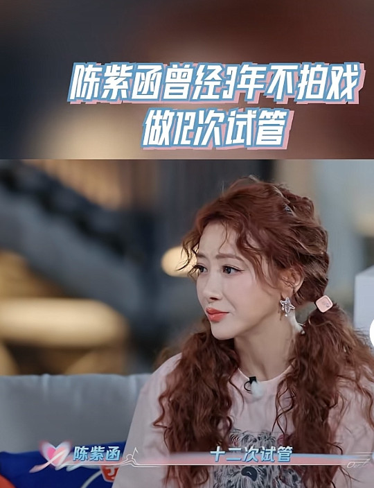 陈紫函为圆当妈梦，停工三年做了12次试管，最终仍未成功。她一句“我为了