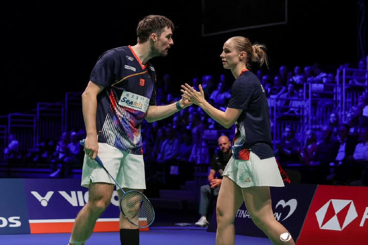 刚刚结束了一场印尼羽毛球大师赛混双半决赛，混双世界排名第10位的丹麦组合马蒂亚斯