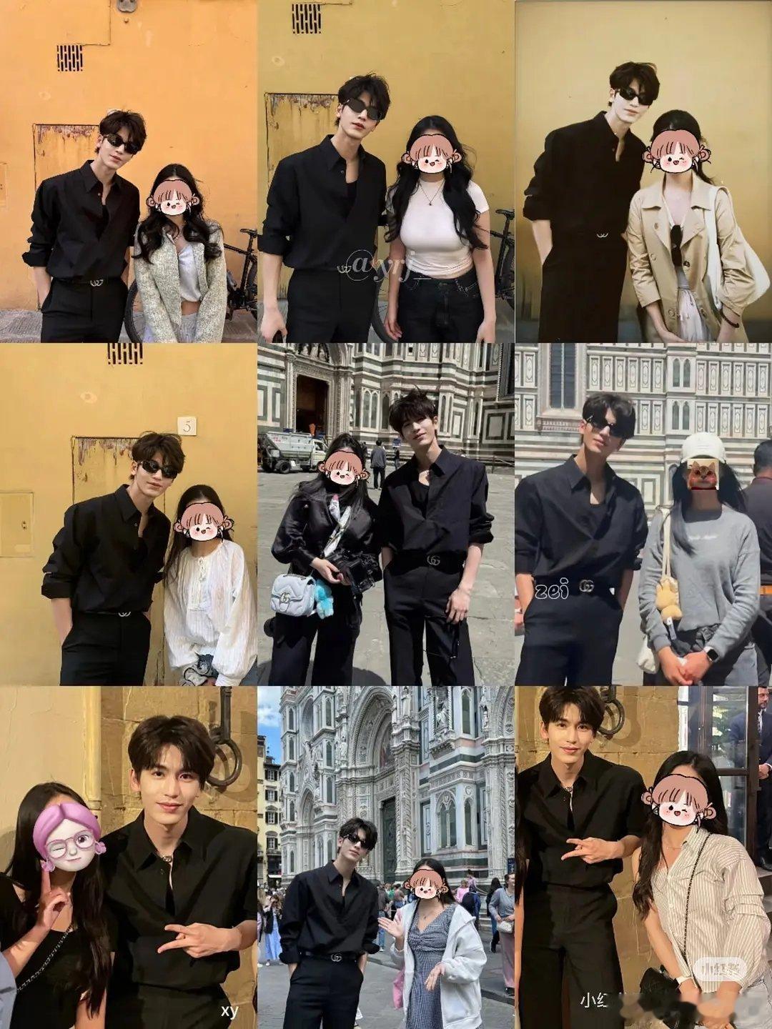 张凌赫私下跟粉丝的合影，每一张都像情侣图这家应该是粉圈内吃的最好的，营业多，质量