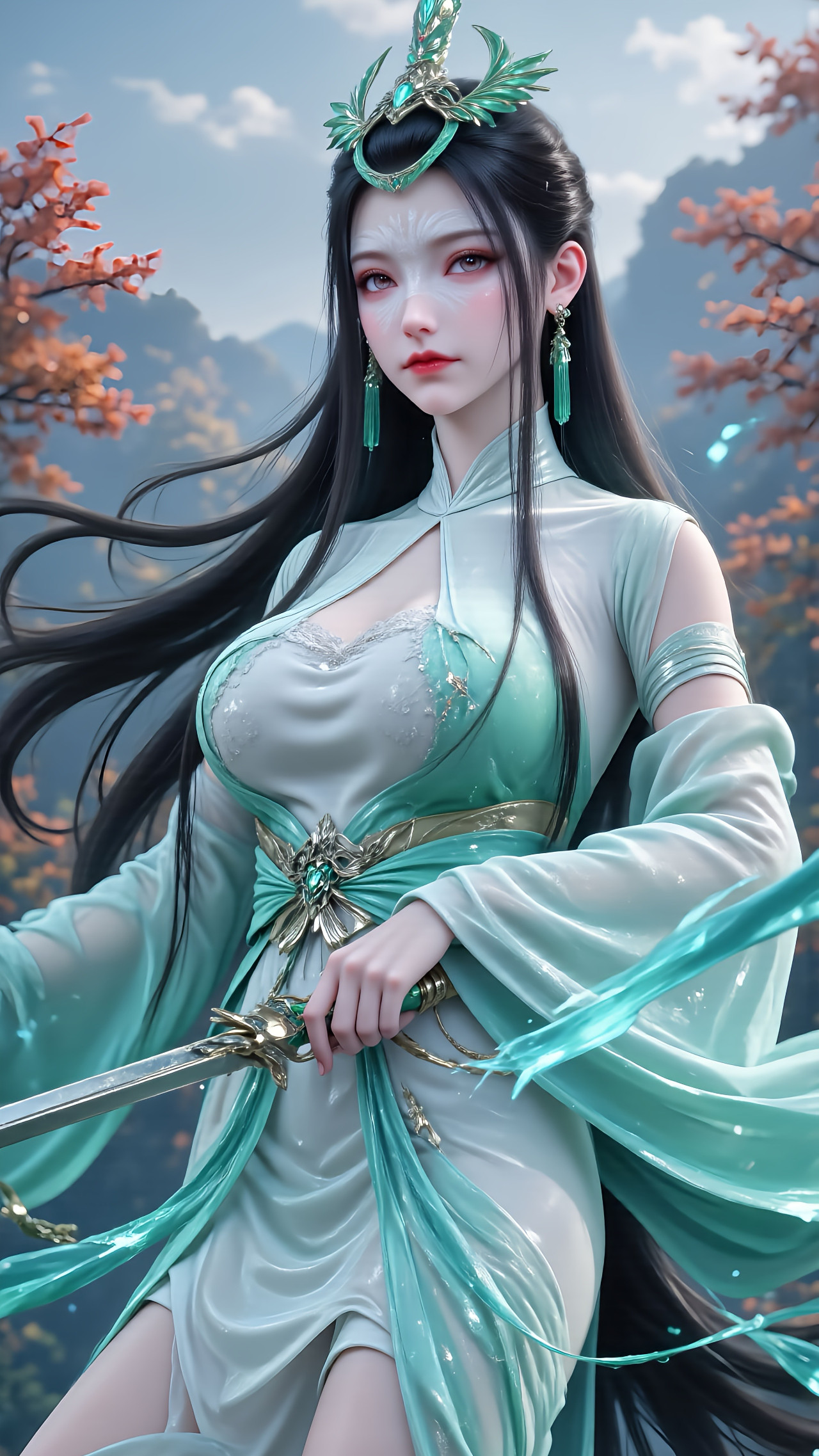 神国之上陆嫁嫁【精美壁纸】管她合成的还是自己画的，这个小仙女就是好看！​​