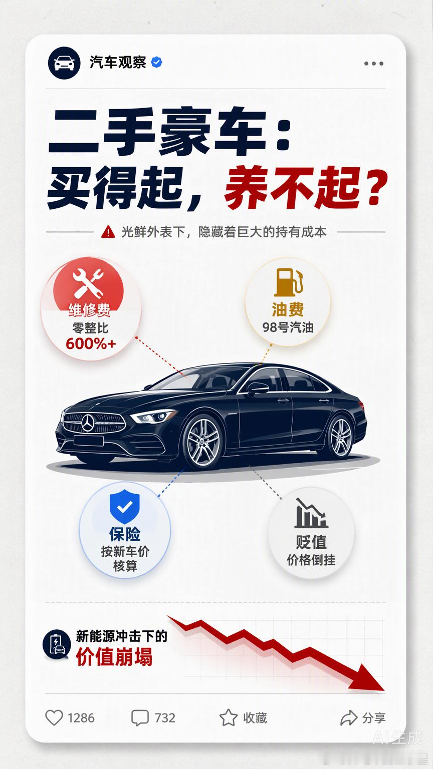 百万豪车跌到十几万，看着是捡漏，实则是跳坑。以前BBA、保时捷在30-60万价位