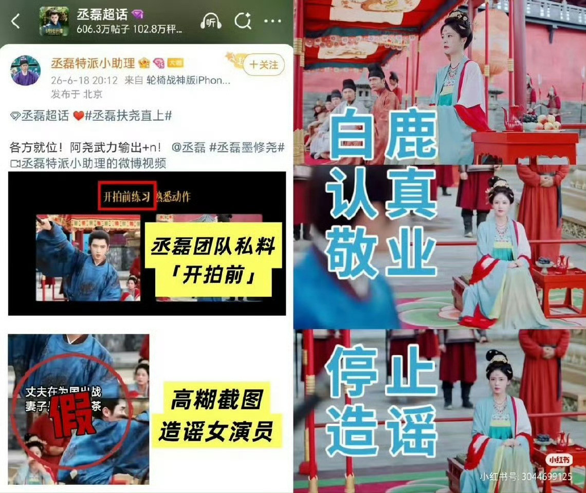 白鹿喝茶替身造谣可耻丞磊团队受意粉丝下场zy兢兢业业女艺人