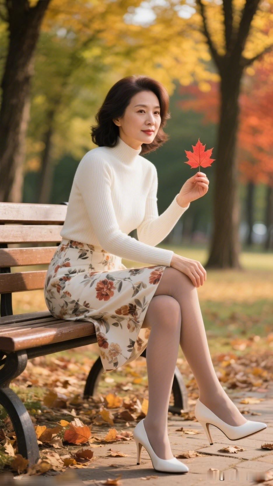 秋日漫步，落叶飘零，红叶相伴，优雅动人。什么样的身材是完美身材