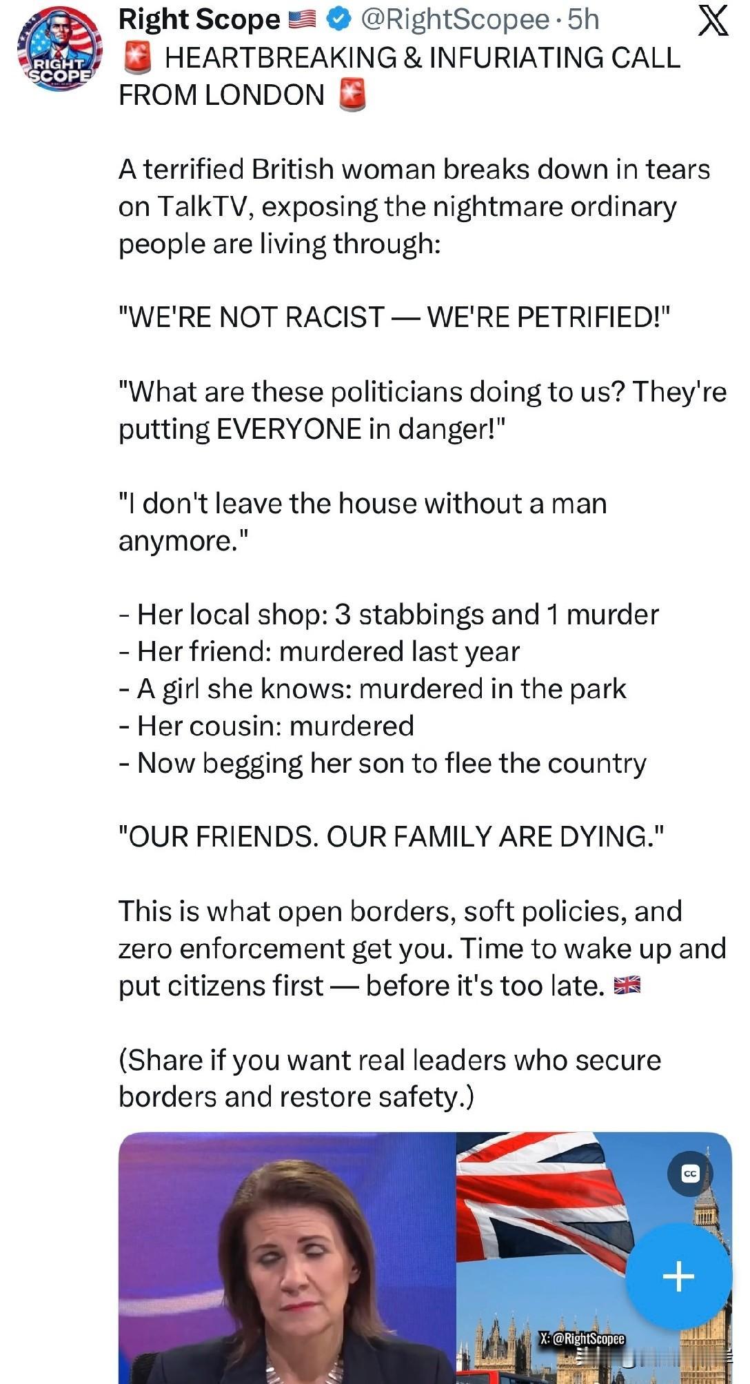 🔥来自伦敦的、令人心碎又愤怒的来电🔥一名惊恐的英国女性在TalkT