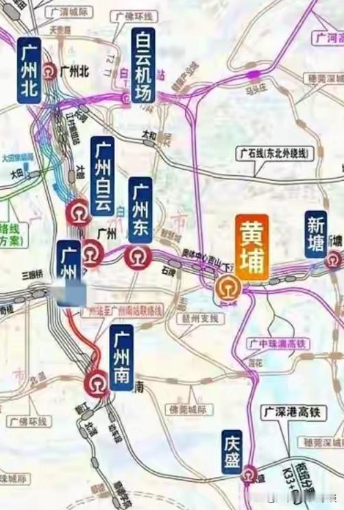 广州最需要建设的高铁站应该是黄埔站了！广州目前有8个高铁站，分布在各区，广州