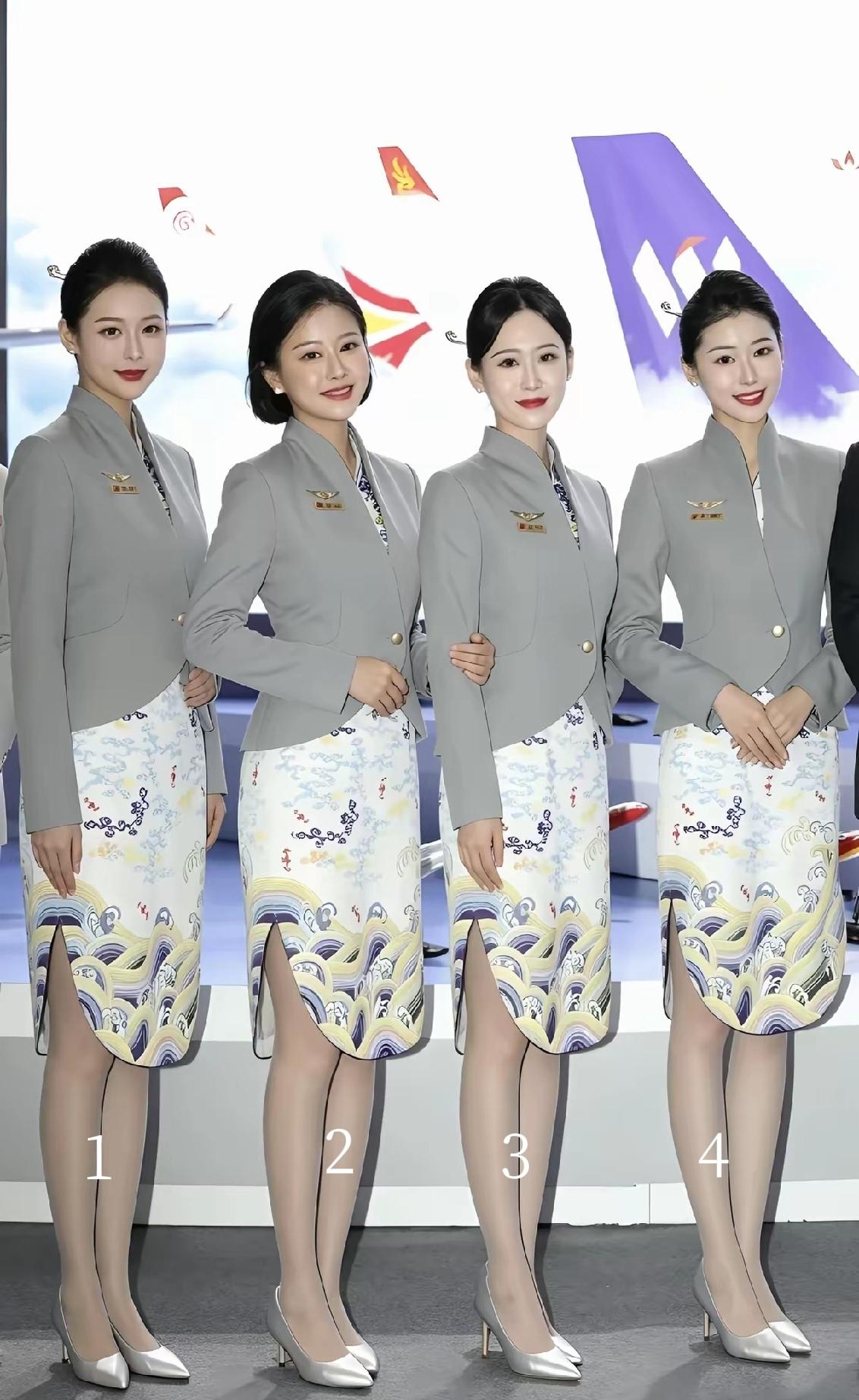 四位耐看的空姐，你最喜欢哪一位？空姐职业照机场空姐写真