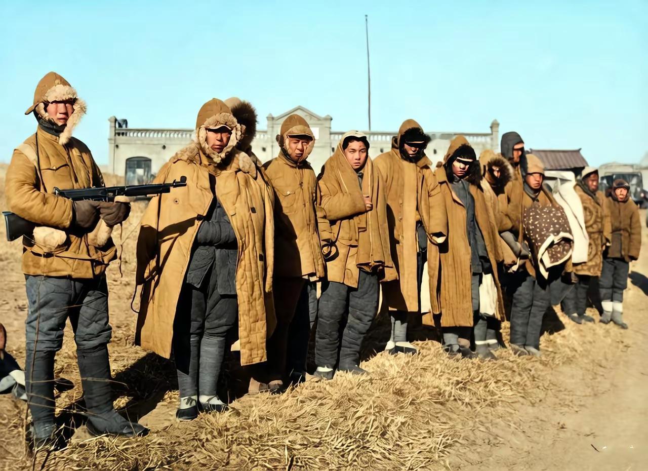 1948年11月，震惊中外的辽沈战役结束。一名解放军战士端着缴获的美国汤普逊冲锋