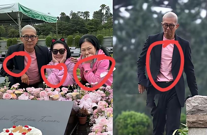 S一家人让人看不懂？你说他们心中有敬畏吧，祭拜大S三个人都穿着红色的衣服。