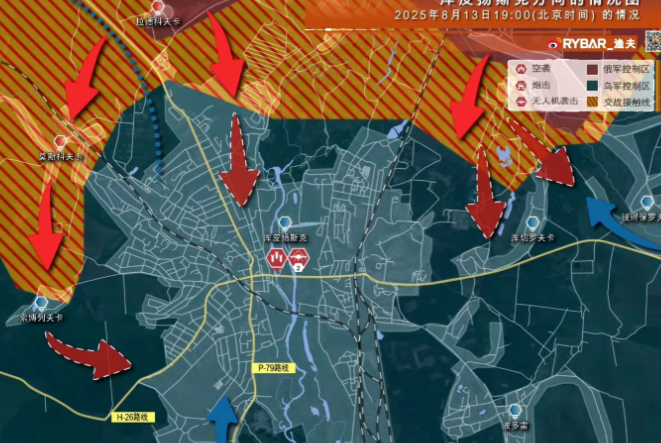 库皮扬斯克，俄军继续从西侧实施包围。打到索博列夫卡这儿，俄军的推进速度又变慢了，
