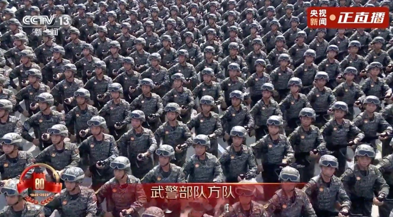 劈枪！！咱们的老武警没丢份~这是全场唯二的劈枪方阵！看来这东西应该是各自方队自选