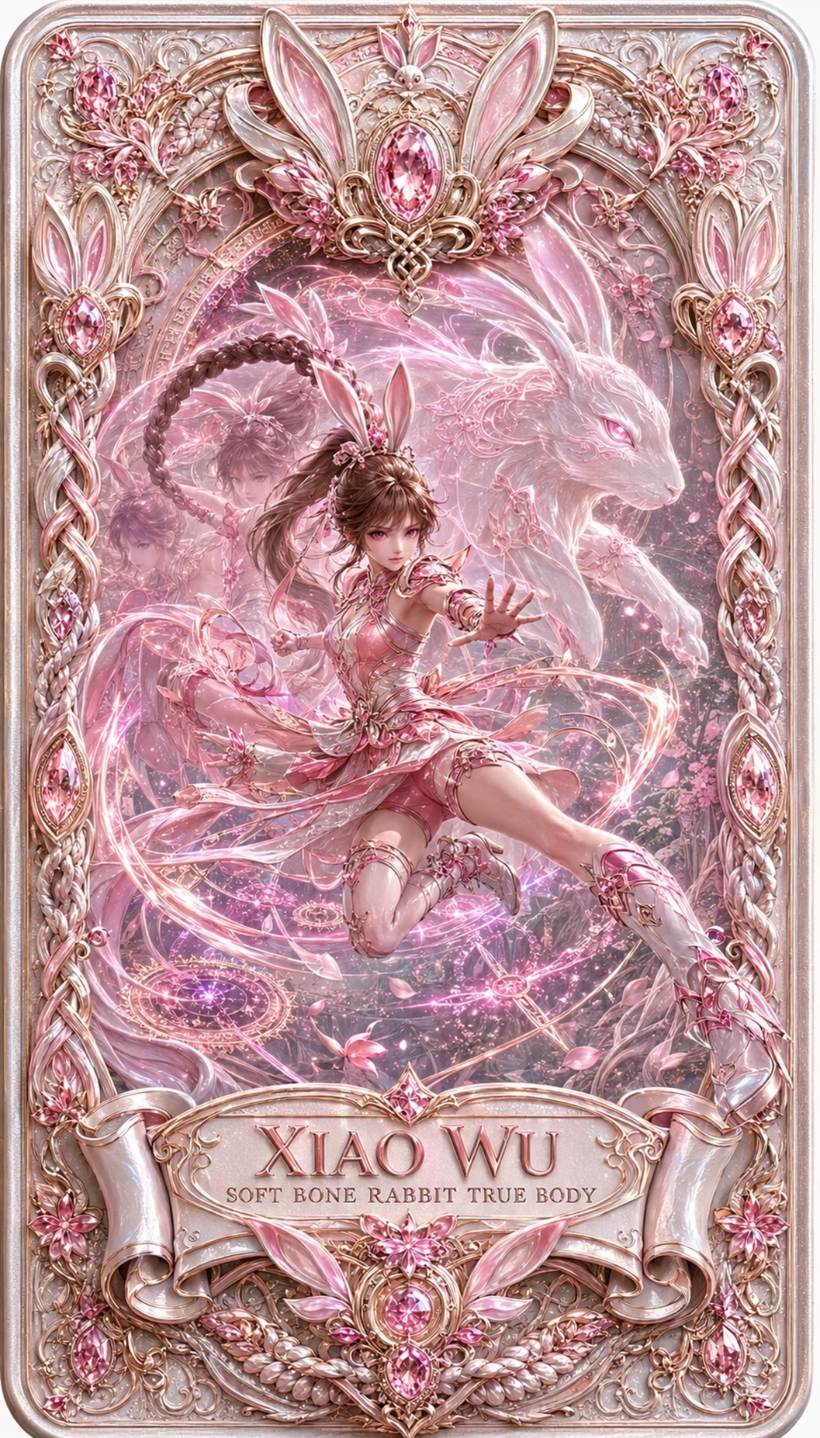 唐三小舞美帅壁纸✨柔骨兔真身，粉色仙气飘飘，太美了！💕之后的唐三海神、修罗