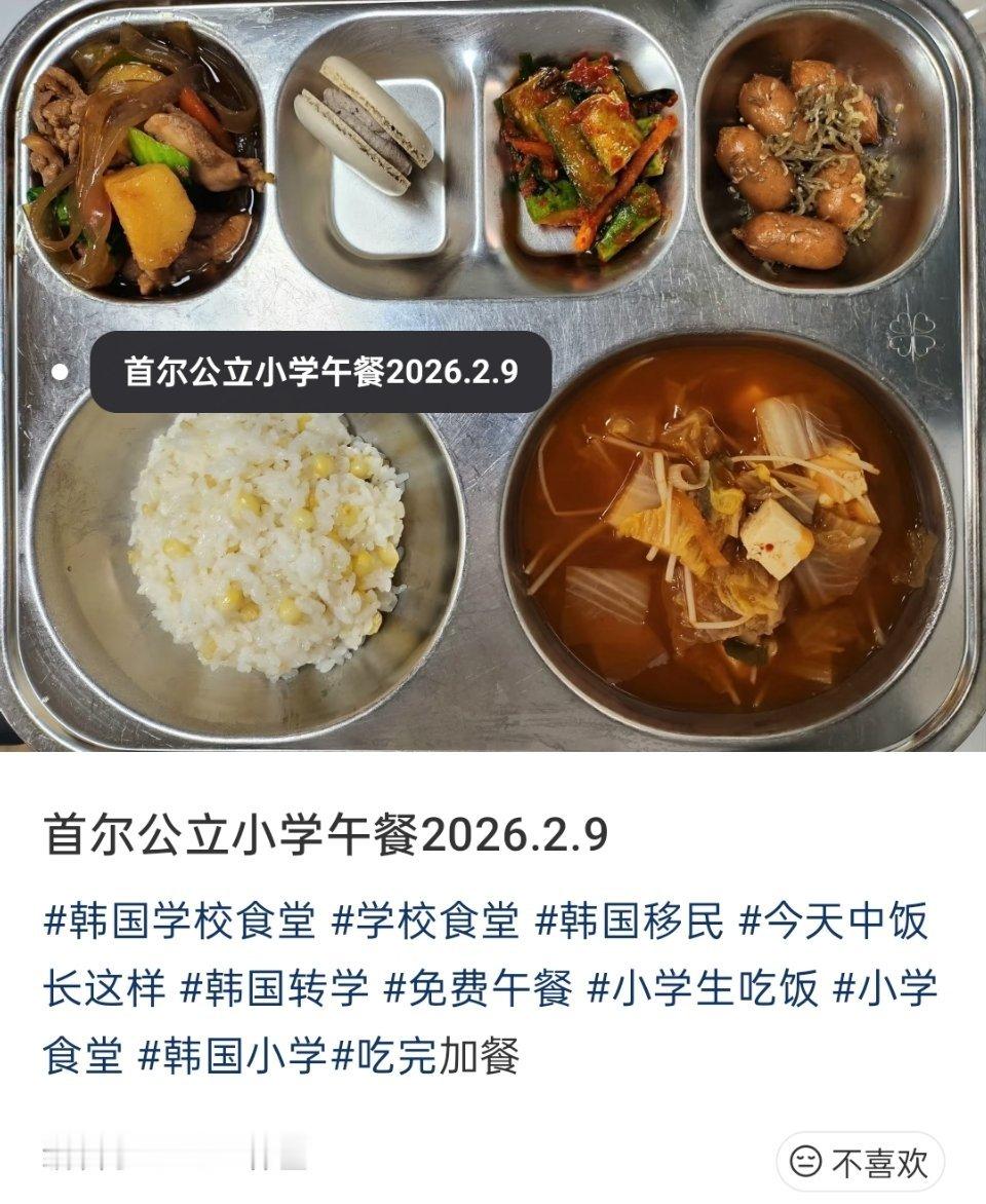 韩国首尔公立小学午餐，什么水平？