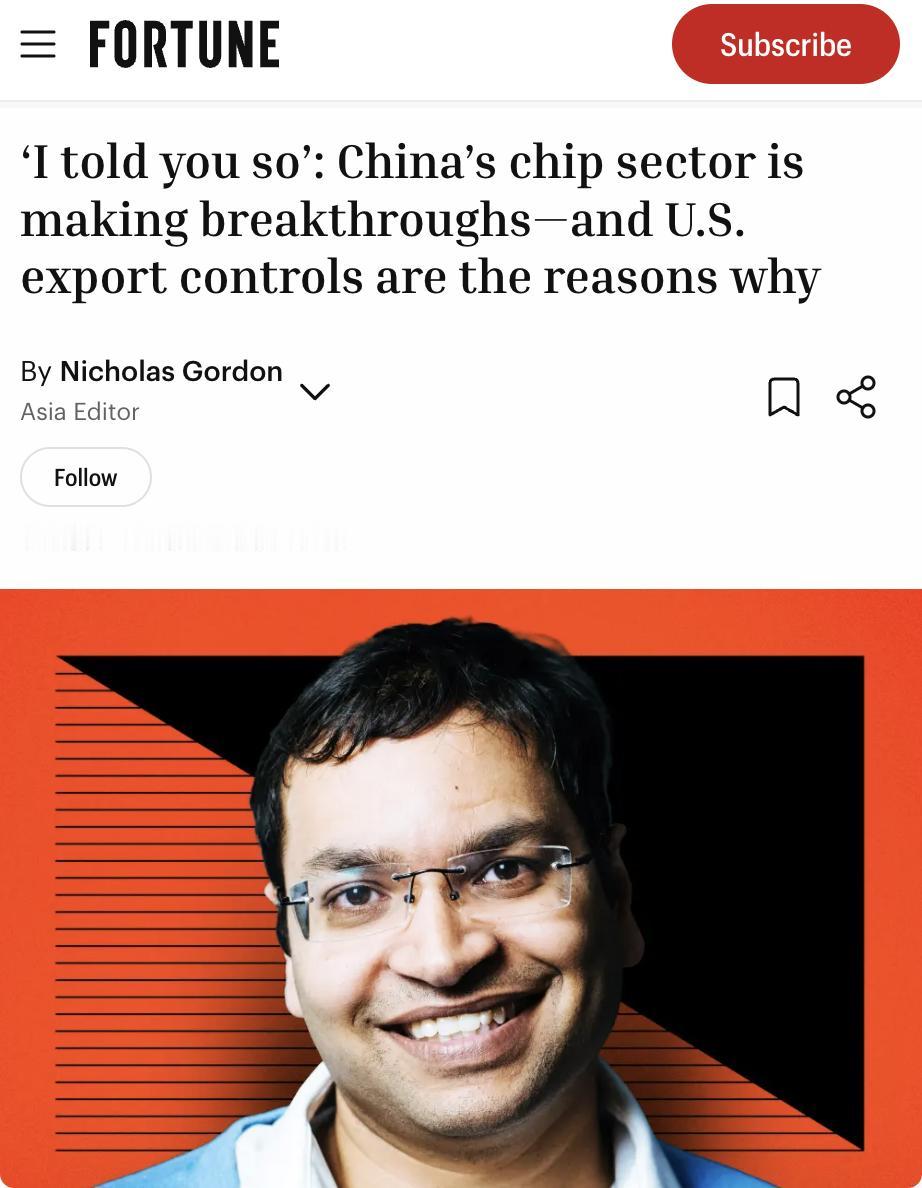 美媒：美国芯片出口管制适得其反，伊利诺伊大学教授RakeshKumar指出，四