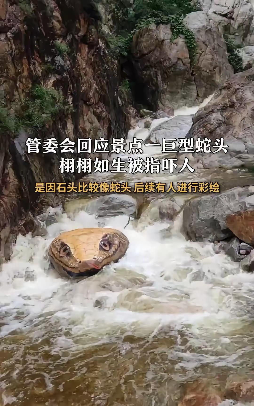 #景区巨型蛇头被覆盖：游客投诉吓人##头号创作者激励计划#河南嵩山景区大可不