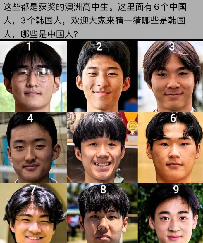 你们觉得哪几个是韩国人？