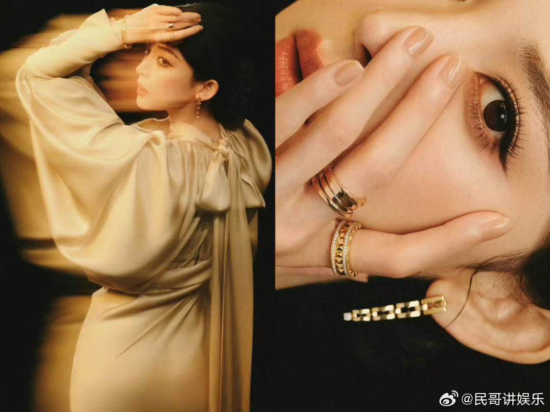 娜扎老电影女主角既视感娜扎旧画报风名伶香槟色缎面遇上宽檐帽，娜扎就是从老电影里