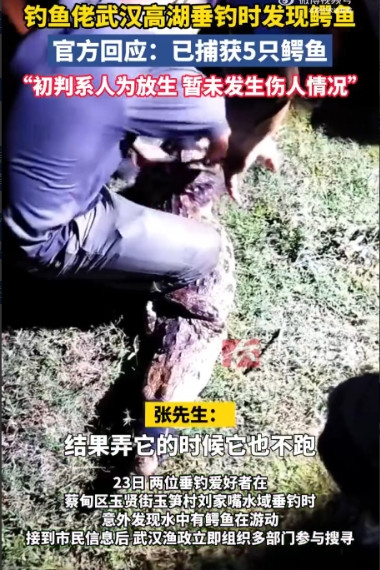 无知真可怕！”8月23日，湖北武汉，2名钓鱼佬在河边钓鱼时，意外发现水中有1米多