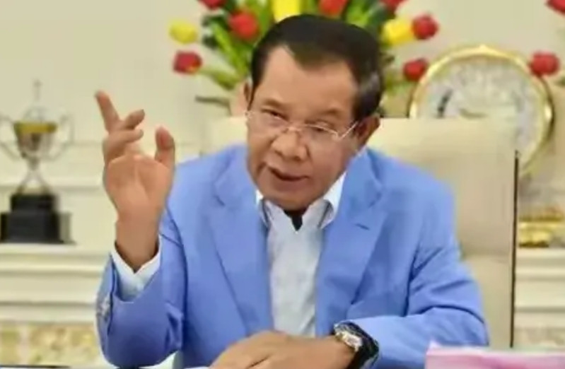 这伙得好好收拾一下了，已经忘乎所以，不识天高地厚，他就是洪森，儿子洪玛奈。亲美抑