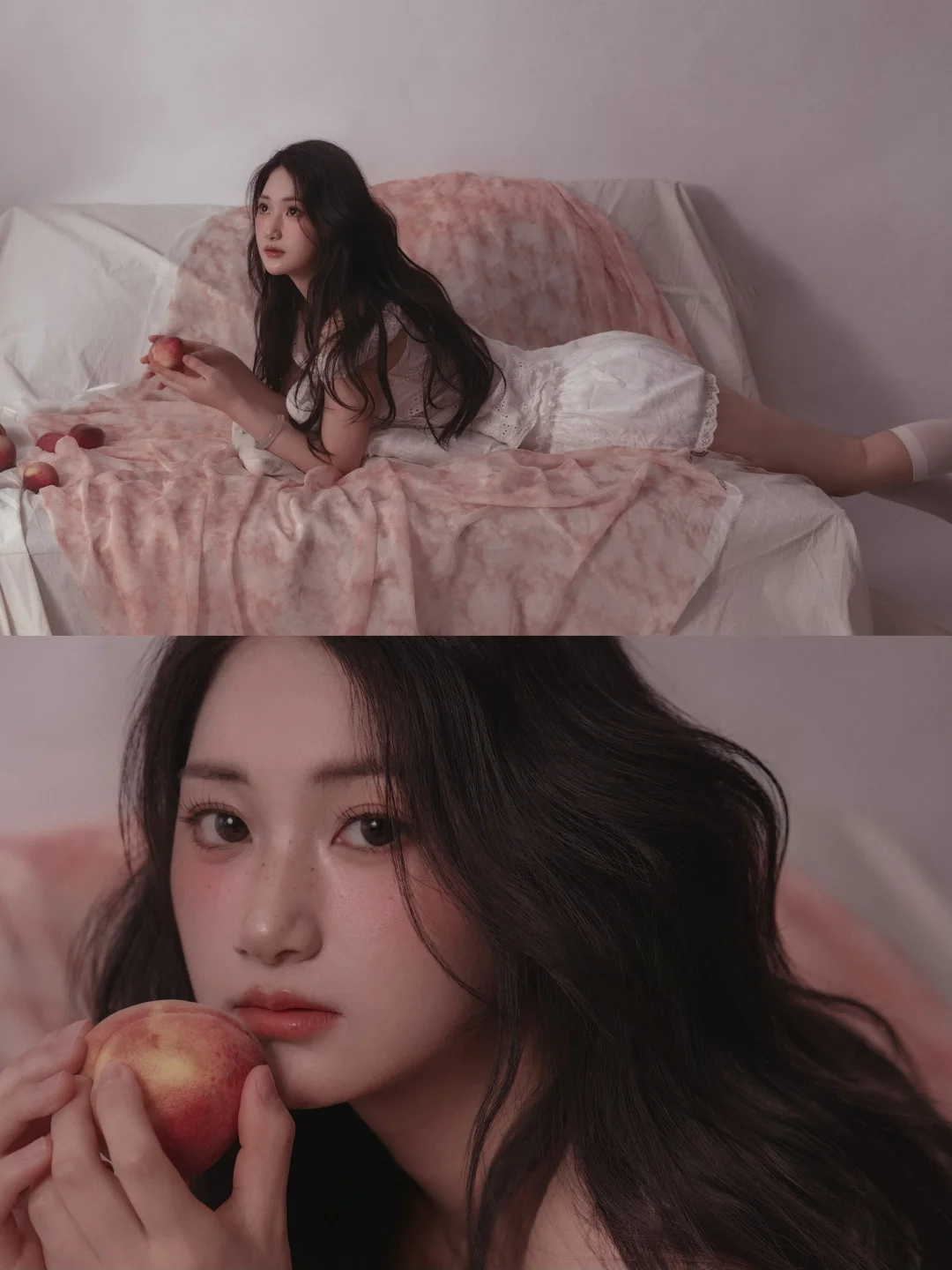 “粉色是少女的慵懒温柔🍑”