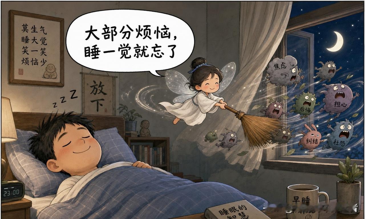 趣味漫画：别想太多，大部分烦恼，睡一觉就忘了，忘不掉就再睡一觉。漫画治愈时刻