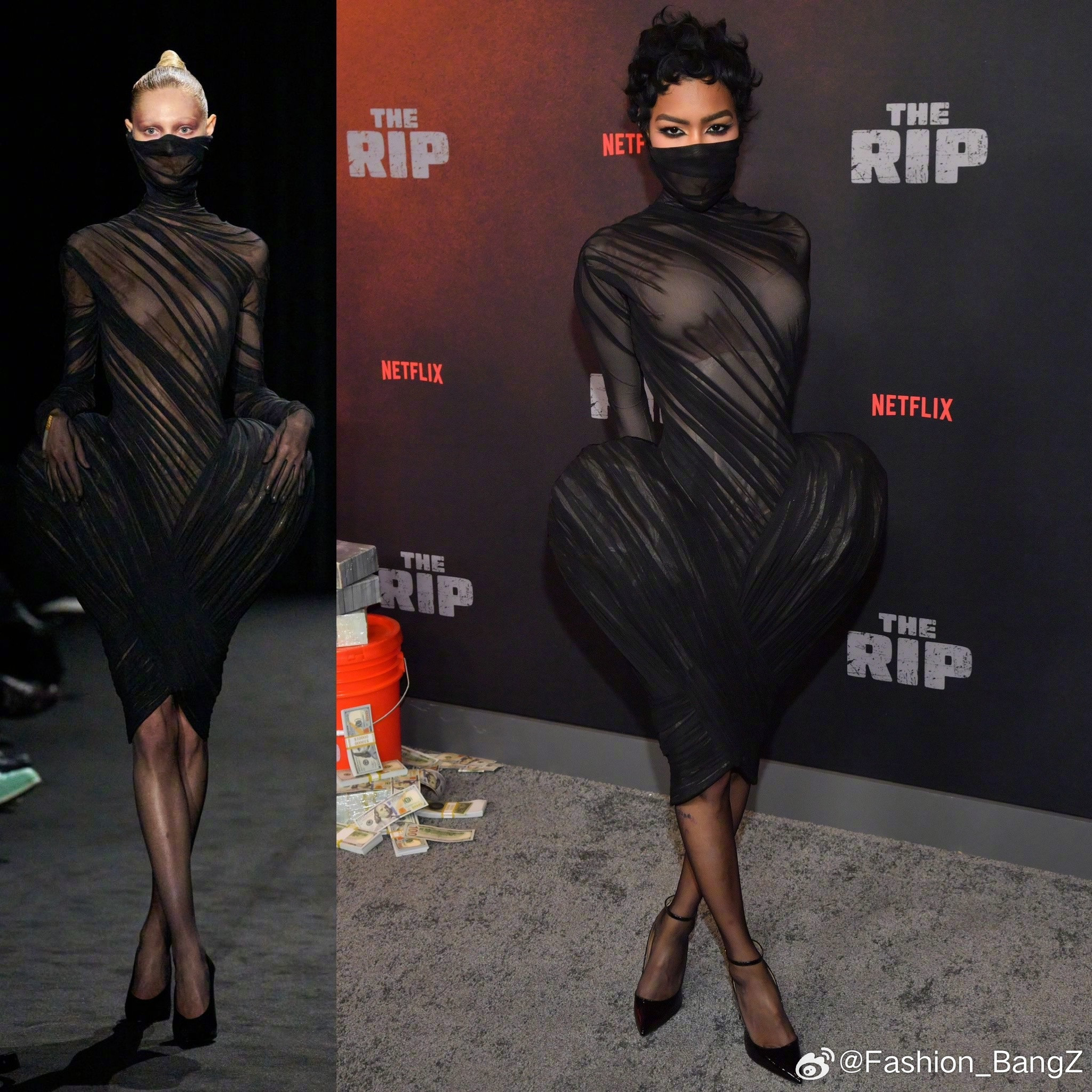 TeyanaTaylor出席电影“TheRip”首映礼，身着Ashi