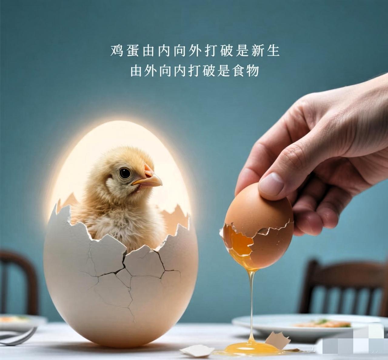“鸡蛋从内部打开是新生，从外部打开是食物。”美国人永远理解不了，起义这事，真