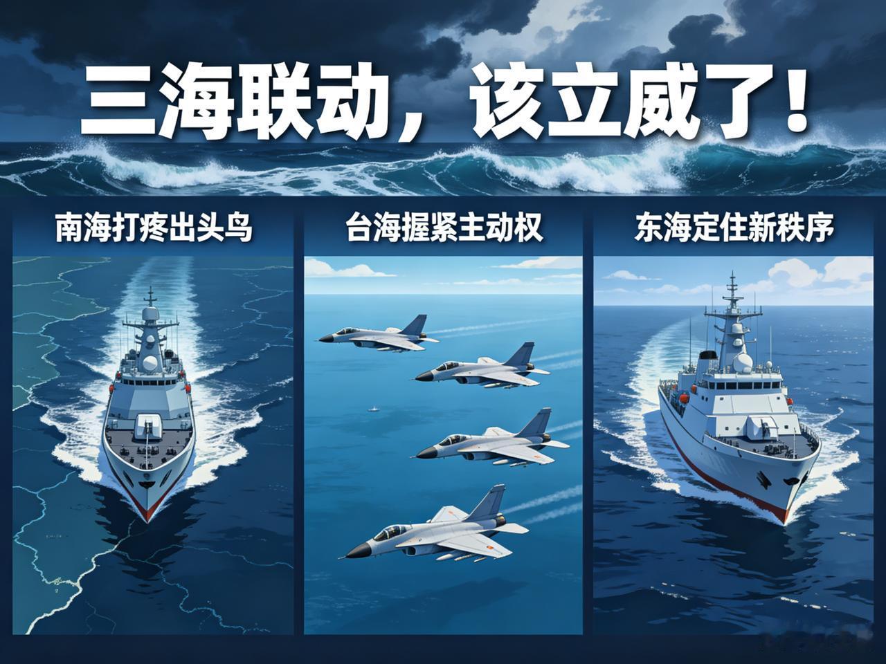 三海联动，该立威了！南海打疼出头鸟，台海握紧主动权，东海定住新秩序！提起“海