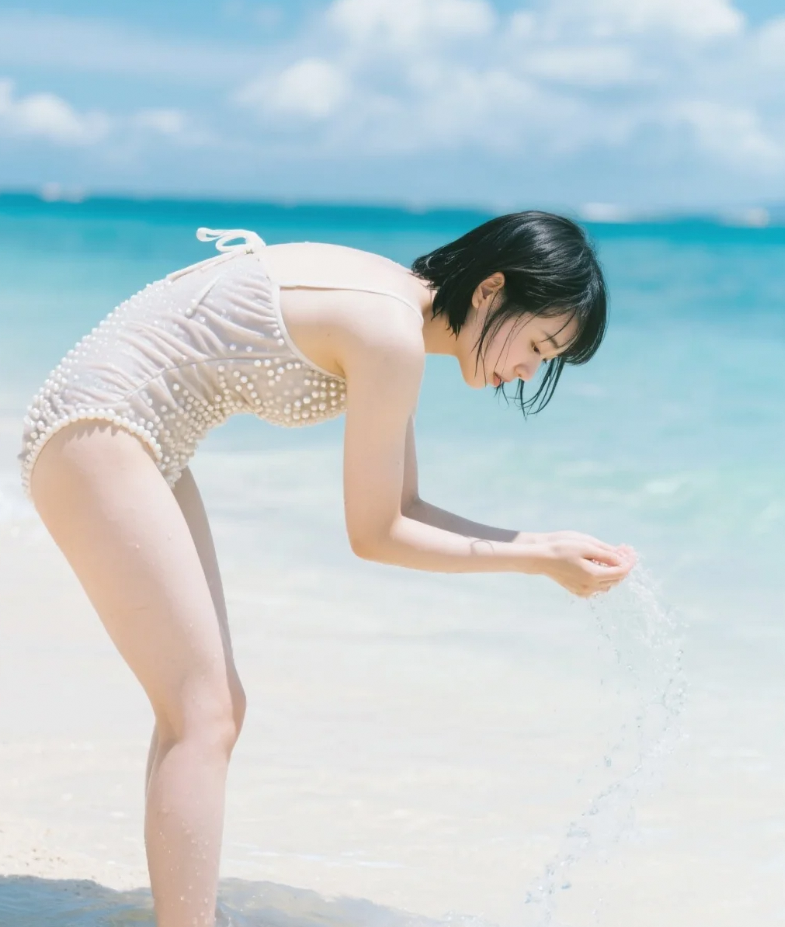 发丝与海浪共谋｜定格泳装美女的视觉征服瞬间