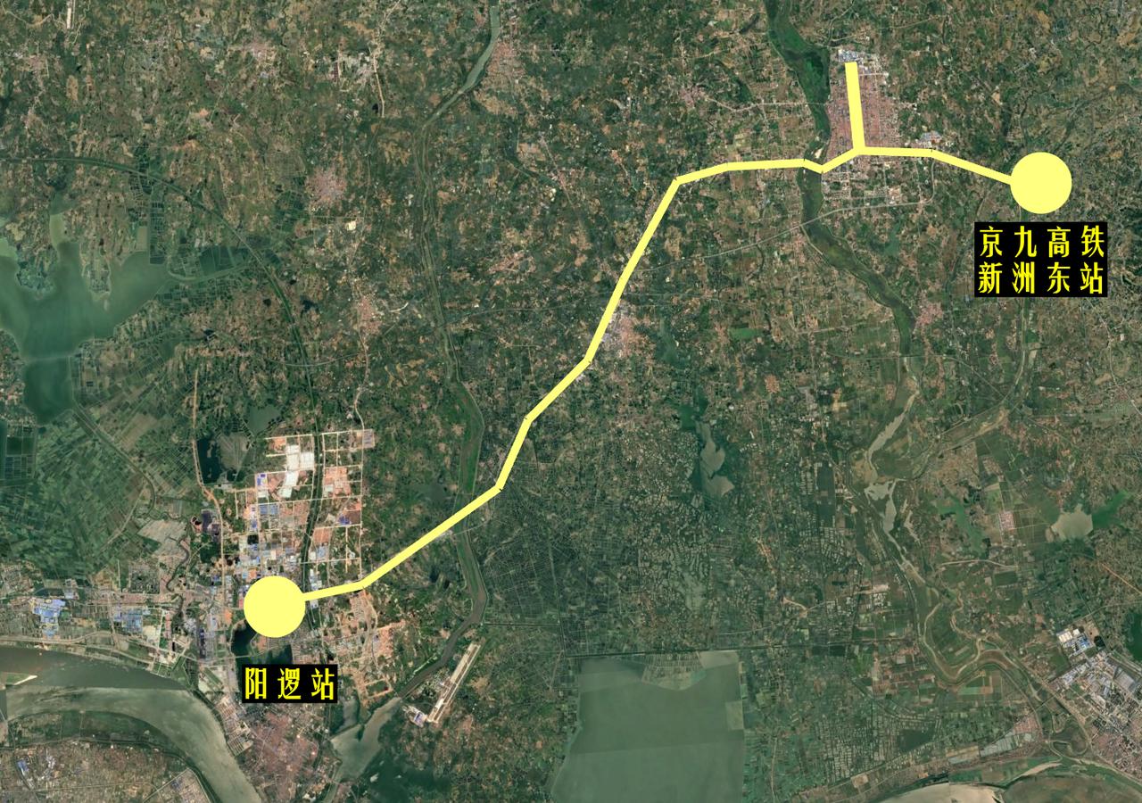 京九高铁在武汉市新洲区区政府所在地邾城设置新洲东站以后，从长江新区阳逻通往邾城的
