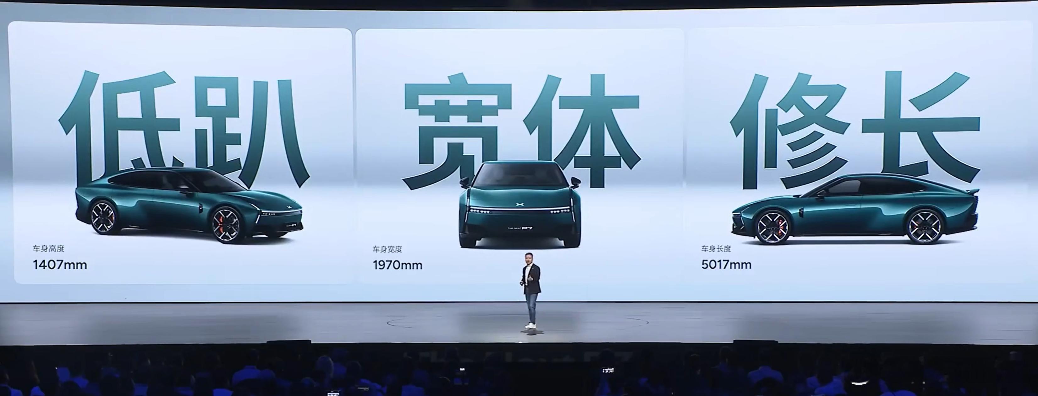 小鹏P7尺寸5017*1970*1407mm，轴距3008mm，一款中大型轿跑车