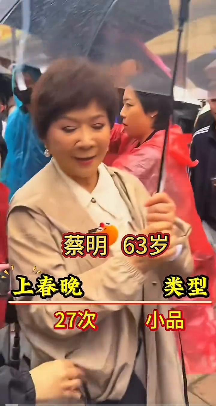 冯巩67岁上春晚33次。·蔡明63岁。·陈佩斯71岁。·朱时茂71岁。·