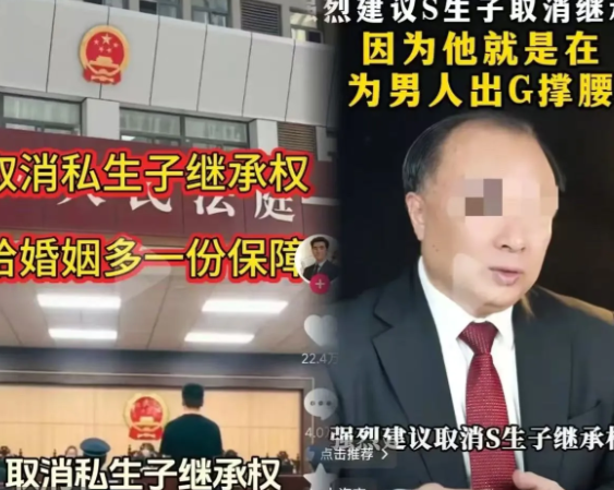 南京李教授建议取消“私孩”的继承权！李教授认为，“外室子女”拥有继承财产，就是变