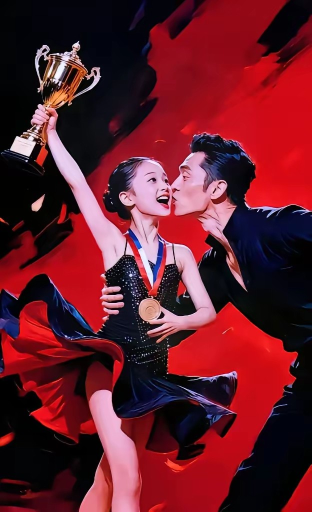 孙俪女儿小花舞蹈比赛夺冠的照片火了，小姑娘站在领奖台上笑得特别甜。不过旁边男教练
