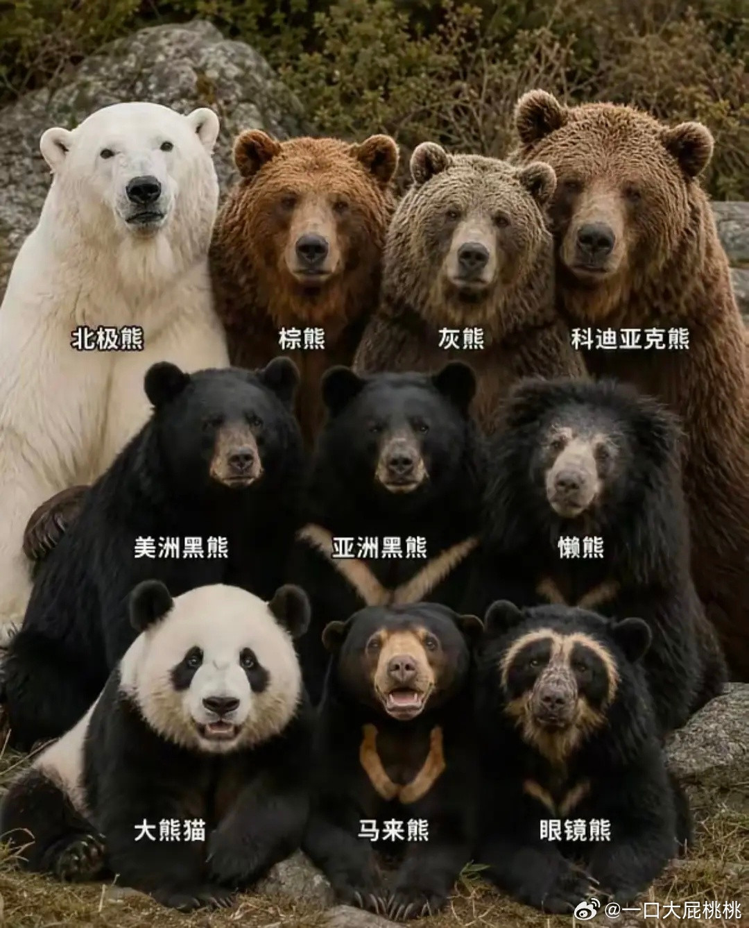 熊熊家族合影，圆脸那个憨憨的怎么回事