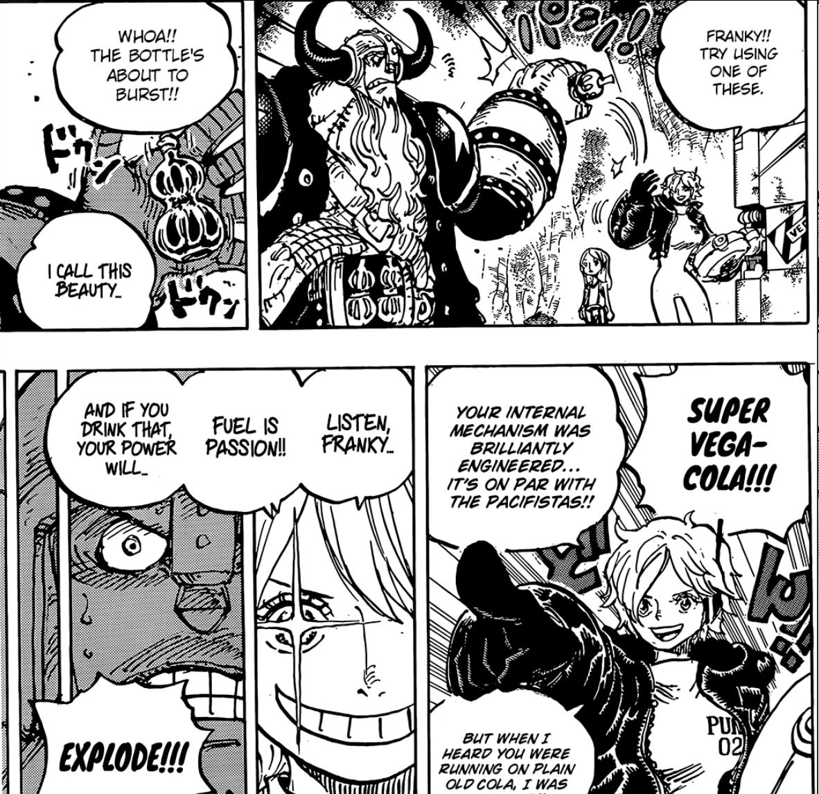 在海贼王最新的1176话中，弗兰奇迎来大加强啊，贝加庞克的分身莉莉丝说弗兰奇的机