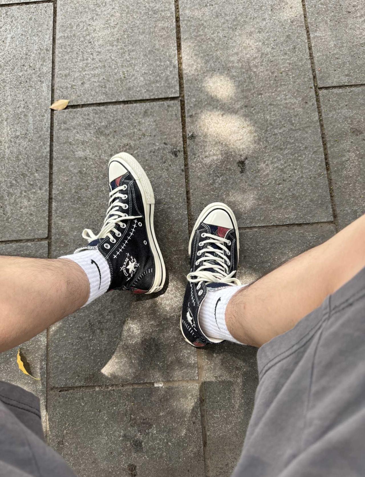 帆布鞋穿搭帆布鞋白袜匡威