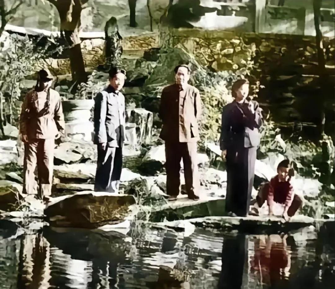 合影之中，唯这一张最有感触，如此生动，可惜不是黑白原照。一家五口，天伦之